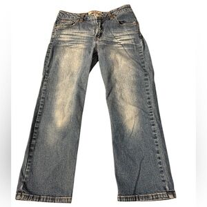 Paris Blues Jeans Juniors 7 Blue Low Rise Distressed Flare Leg Denim Vintage Y2K